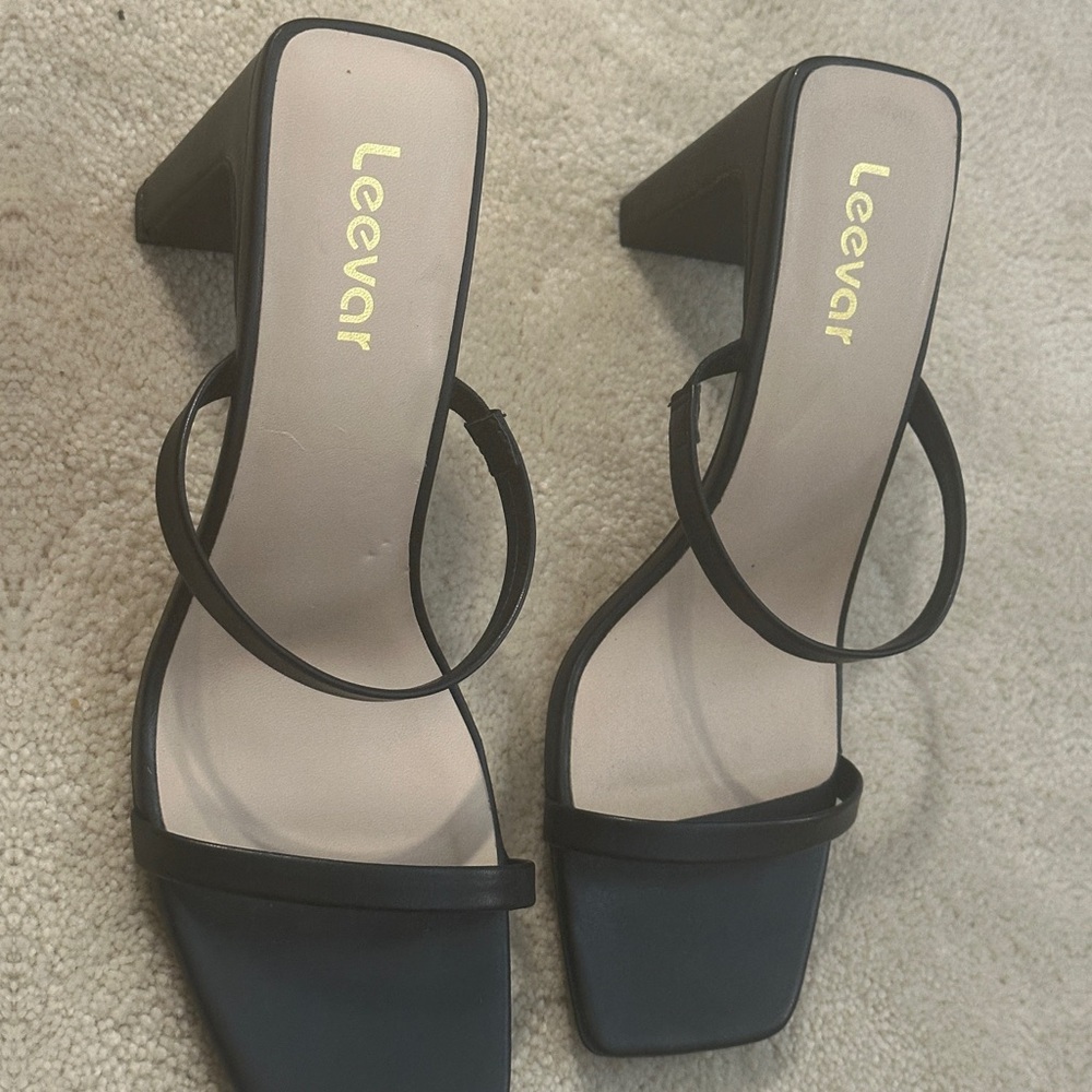 Black Women's Block Heel Sandals